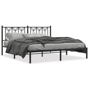 Bedframe metaal zwart 183x213 cm met hoofdbord