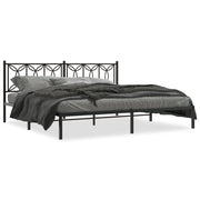 Bedframe metaal zwart 193x203 cm met hoofdbord