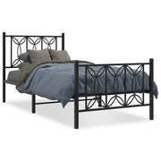 Bedframe metaal zwart 75x190 cm