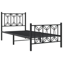 Bedframe met hoofd- en voeteneinde metaal zwart 80x200 cm