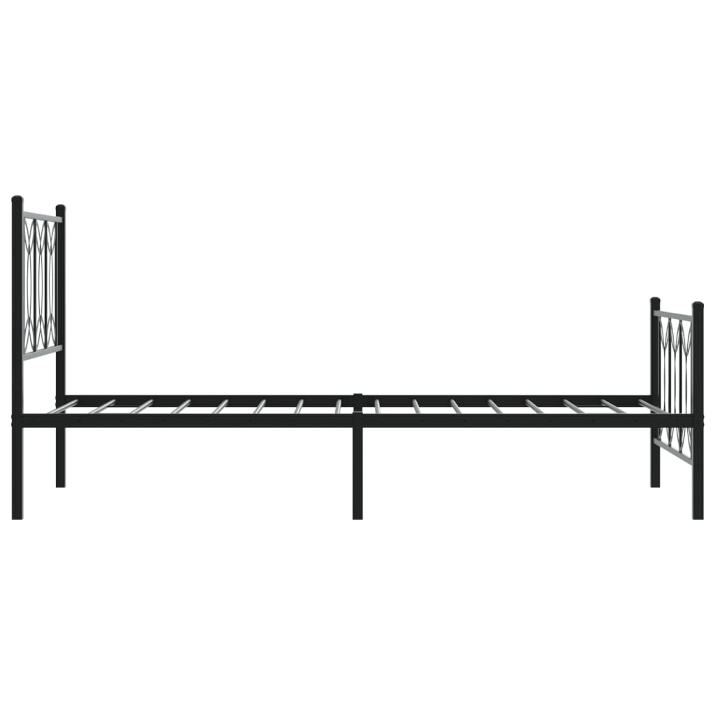 Bedframe met hoofd- en voeteneinde metaal zwart 80x200 cm