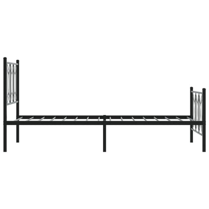 Bedframe met hoofd- en voeteneinde metaal zwart 80x200 cm