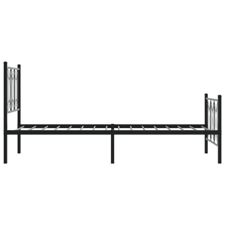Bedframe met hoofd- en voeteneinde metaal zwart 80x200 cm