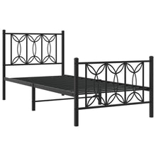 Bedframe met hoofd- en voeteneinde metaal zwart 90x200 cm