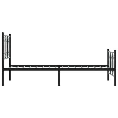 Bedframe met hoofd- en voeteneinde metaal zwart 90x200 cm