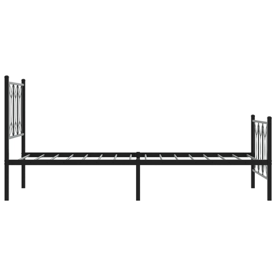 Bedframe met hoofd- en voeteneinde metaal zwart 90x200 cm
