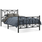 Bedframe met hoofd- en voeteneinde metaal zwart 100x190 cm