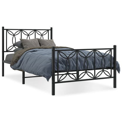 Bedframe Met Hoofd- En Voeteneinde Metaal 100 x 200 cm