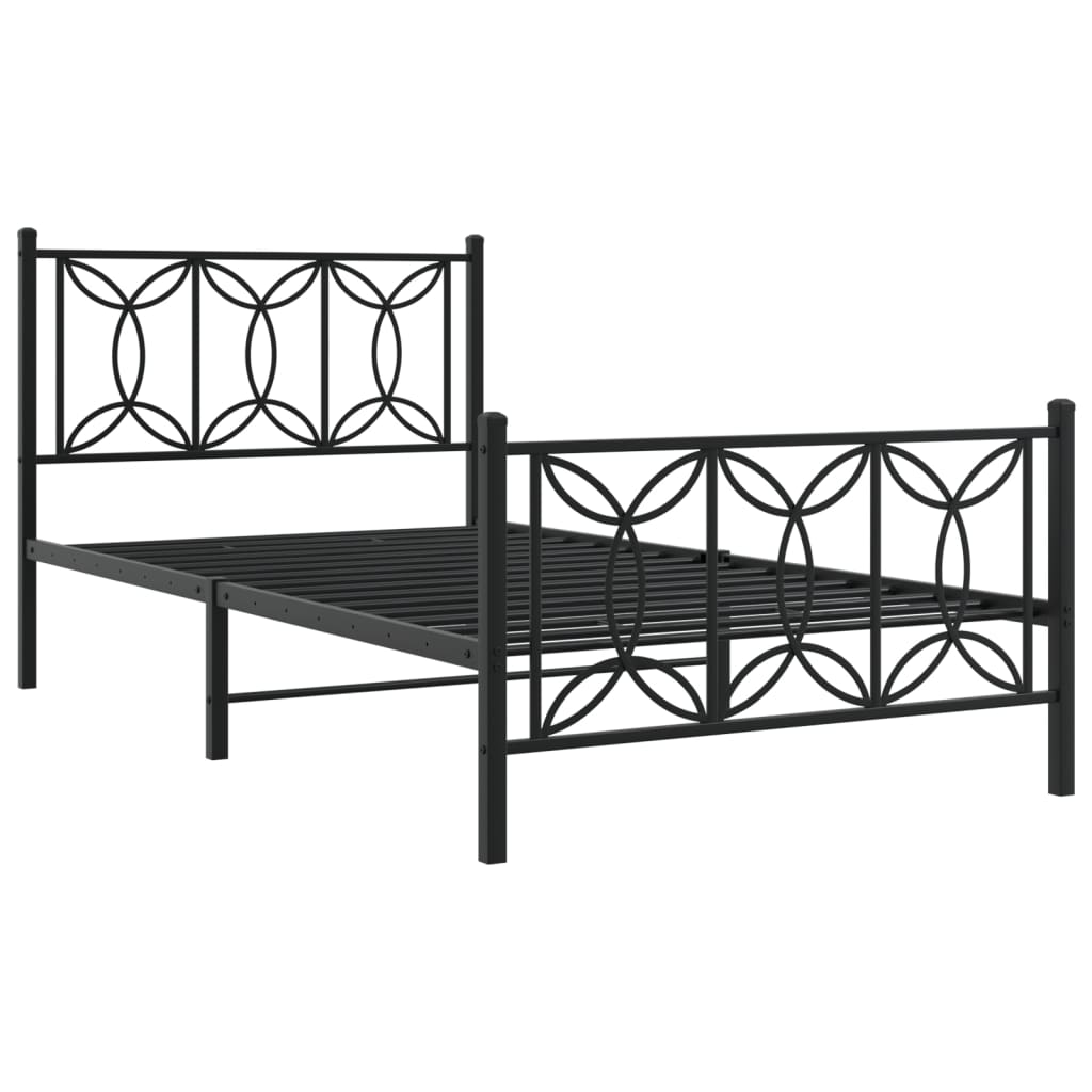 Bedframe Met Hoofd- En Voeteneinde Metaal 100 x 200 cm