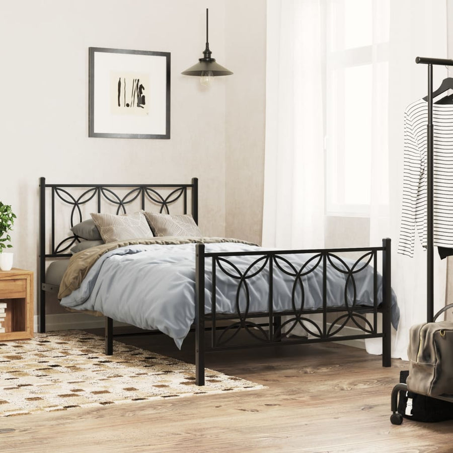 Bedframe Met Hoofd- En Voeteneinde Metaal 100 x 200 cm