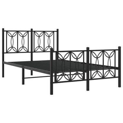 Bedframe met hoofd- en voeteneinde metaal zwart 120x190 cm