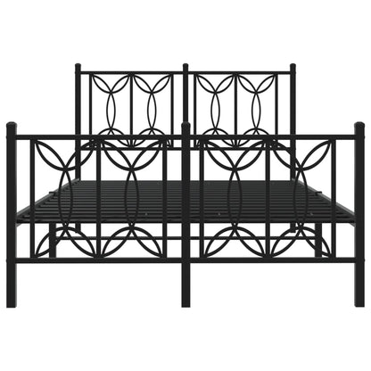 Bedframe met hoofd- en voeteneinde metaal zwart 120x190 cm