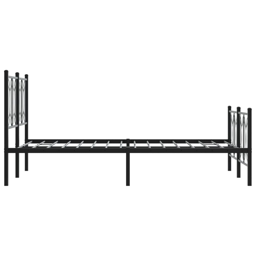 Bedframe met hoofd- en voeteneinde metaal zwart 120x190 cm