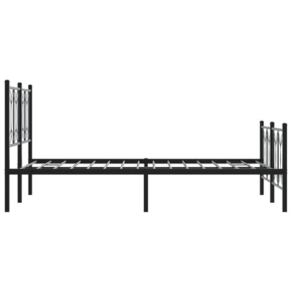 Bedframe met hoofd- en voeteneinde metaal zwart 120x190 cm