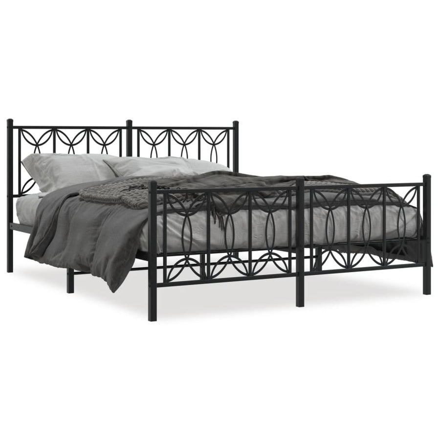 Bedframe Met Hoofd- En Voeteneinde Metaal 150 x 200 cm