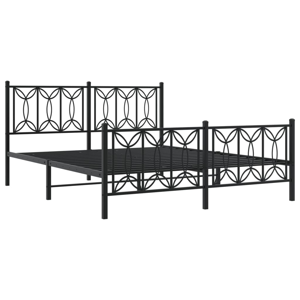 Bedframe Met Hoofd- En Voeteneinde Metaal 150 x 200 cm