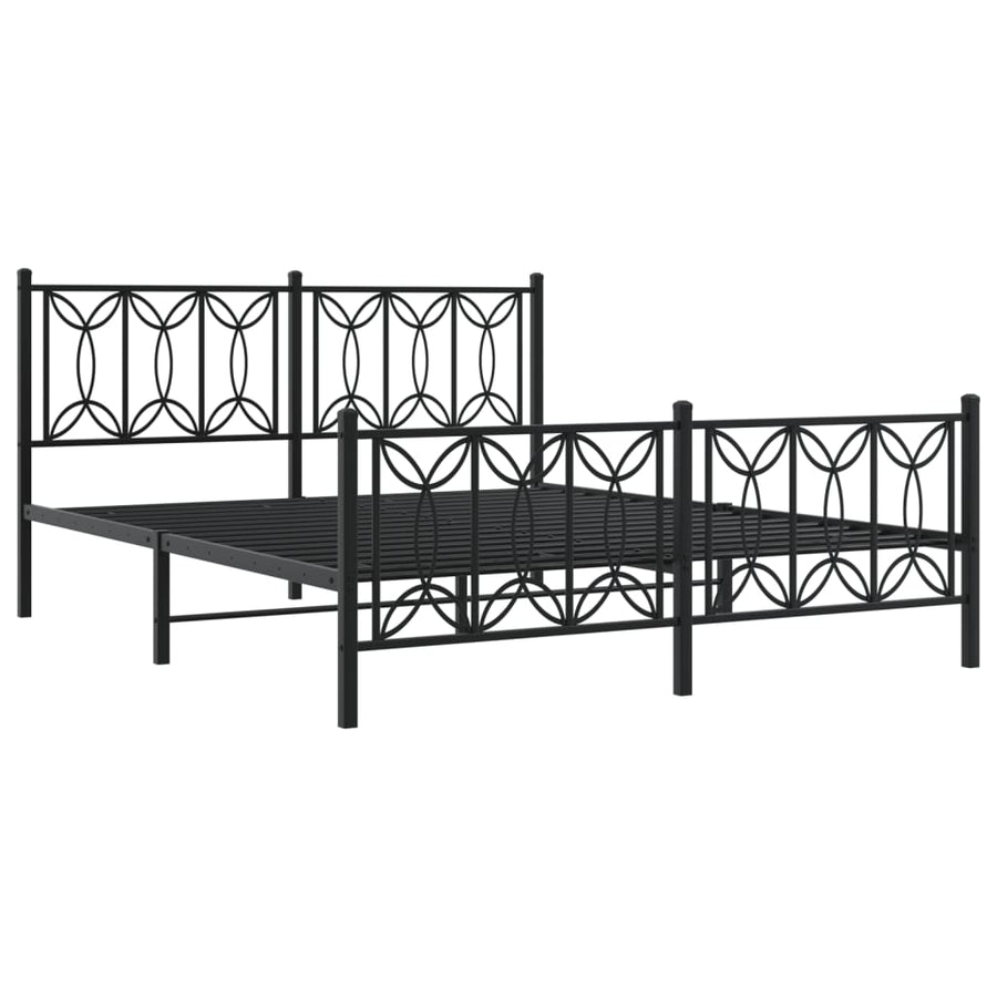 Bedframe Met Hoofd- En Voeteneinde Metaal 150 x 200 cm