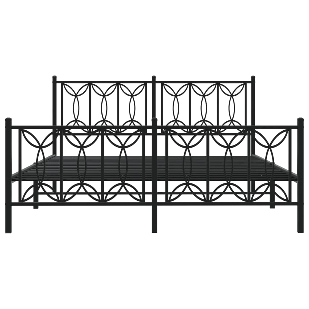Bedframe Met Hoofd- En Voeteneinde Metaal 150 x 200 cm