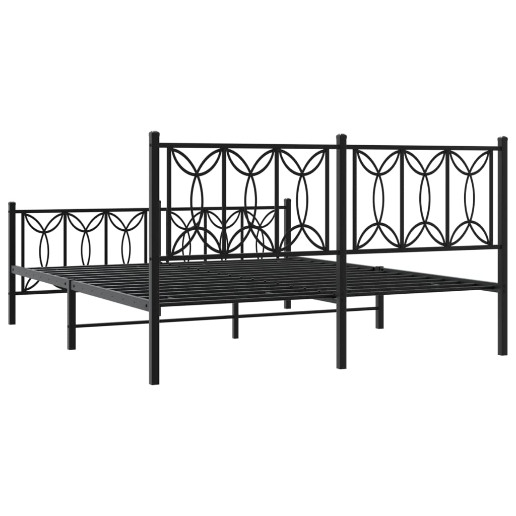 Bedframe Met Hoofd- En Voeteneinde Metaal 150 x 200 cm