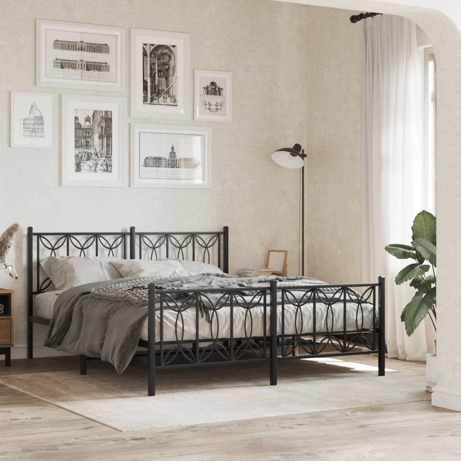 Bedframe Met Hoofd- En Voeteneinde Metaal 150 x 200 cm