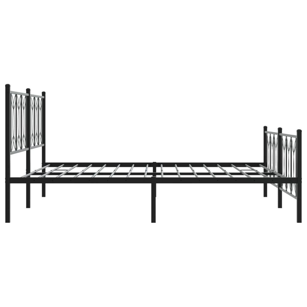 Bedframe met hoofd- en voeteneinde metaal zwart 183x213 cm