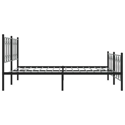 Bedframe met hoofd- en voeteneinde metaal zwart 183x213 cm