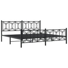 Bedframe met hoofd- en voeteneinde metaal zwart 193x203 cm