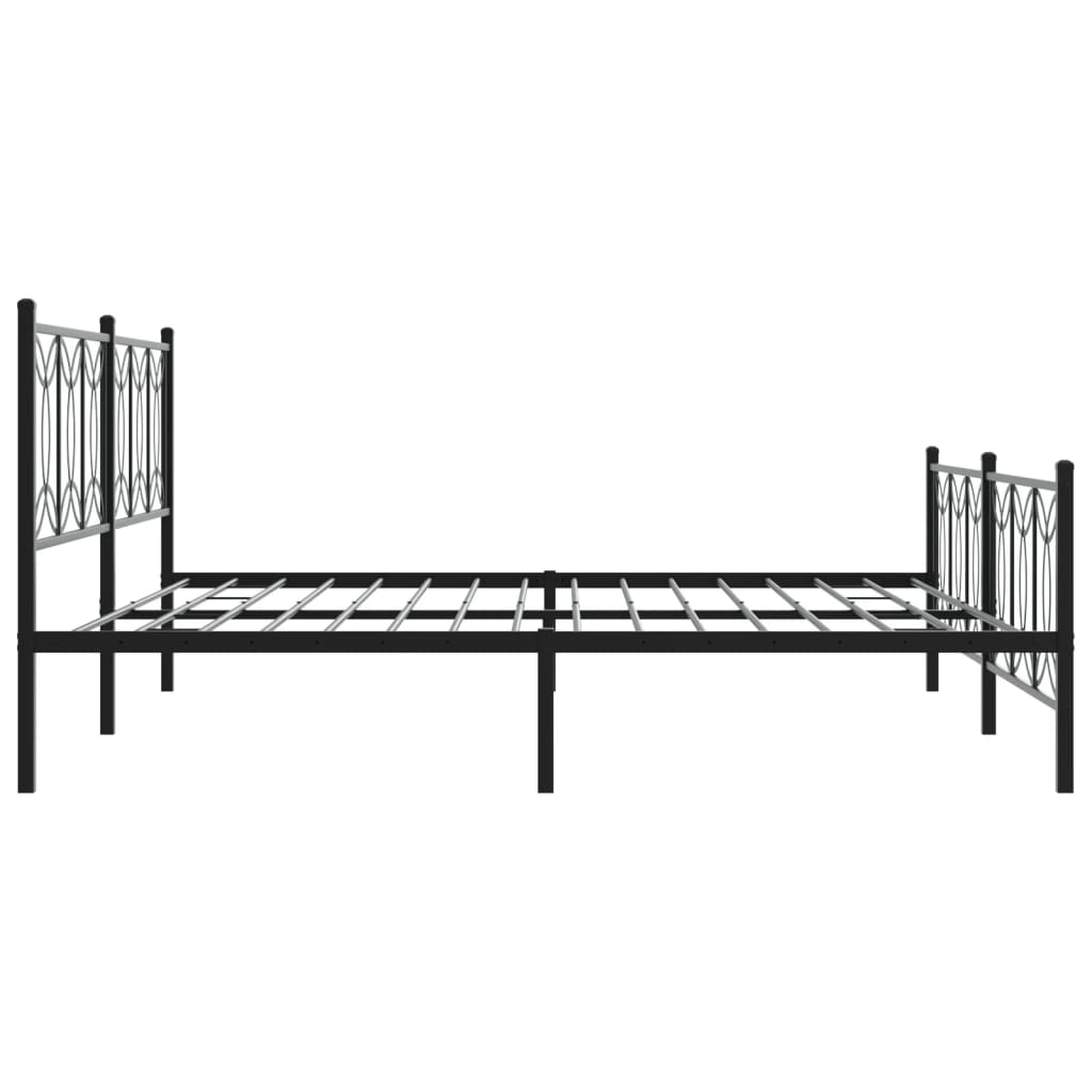 Bedframe met hoofd- en voeteneinde metaal zwart 193x203 cm