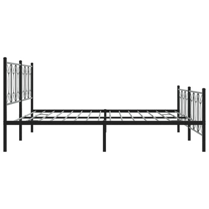 Bedframe met hoofd- en voeteneinde metaal zwart 193x203 cm