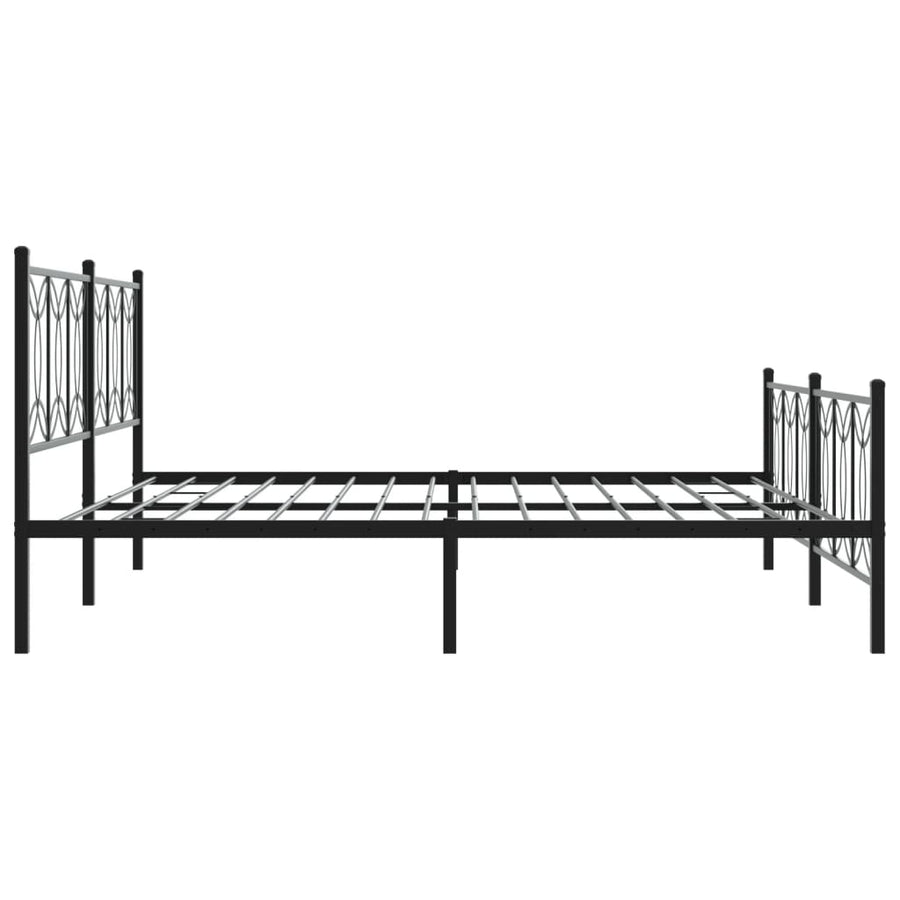 Bedframe met hoofd- en voeteneinde metaal zwart 193x203 cm