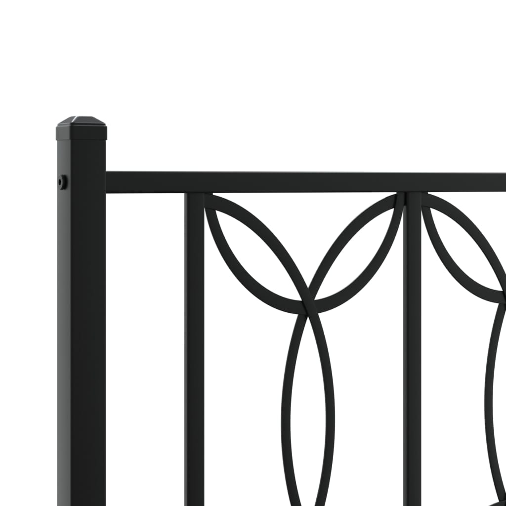 Bedframe met hoofd- en voeteneinde metaal zwart 193x203 cm