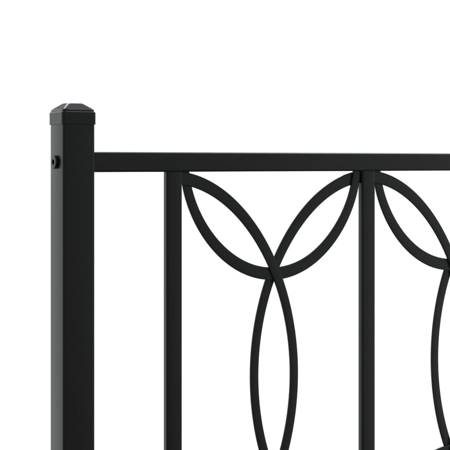 Bedframe met hoofd- en voeteneinde metaal zwart 193x203 cm