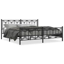 Bedframe met hoofd- en voeteneinde metaal zwart 193x203 cm