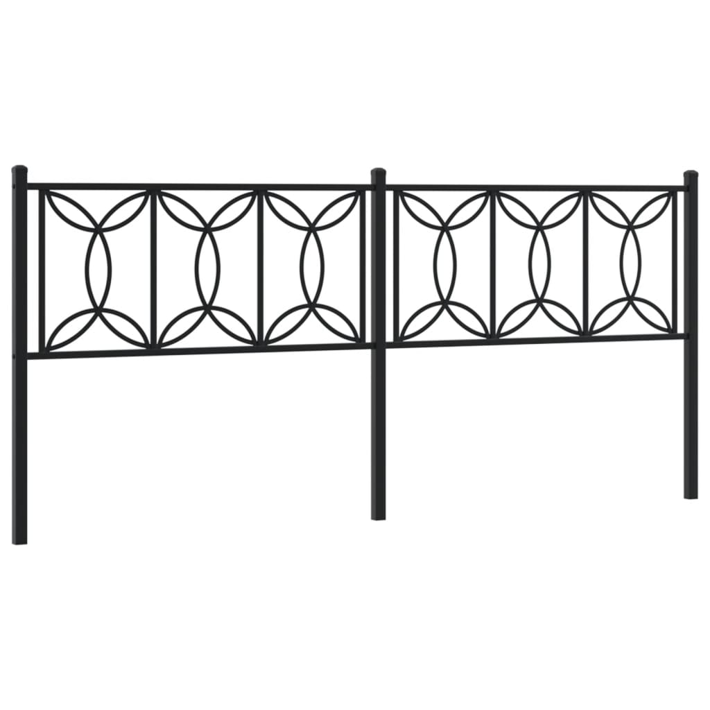 Hoofdbord 193 cm metaal zwart