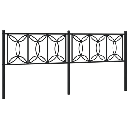 Hoofdbord 193 cm metaal zwart