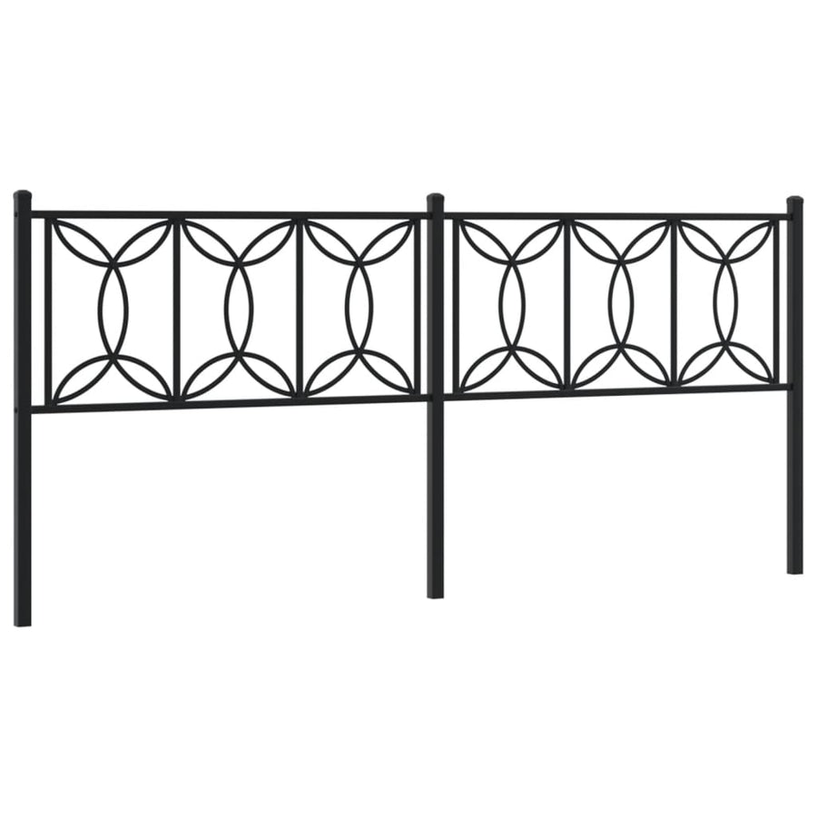Hoofdbord 193 cm metaal zwart