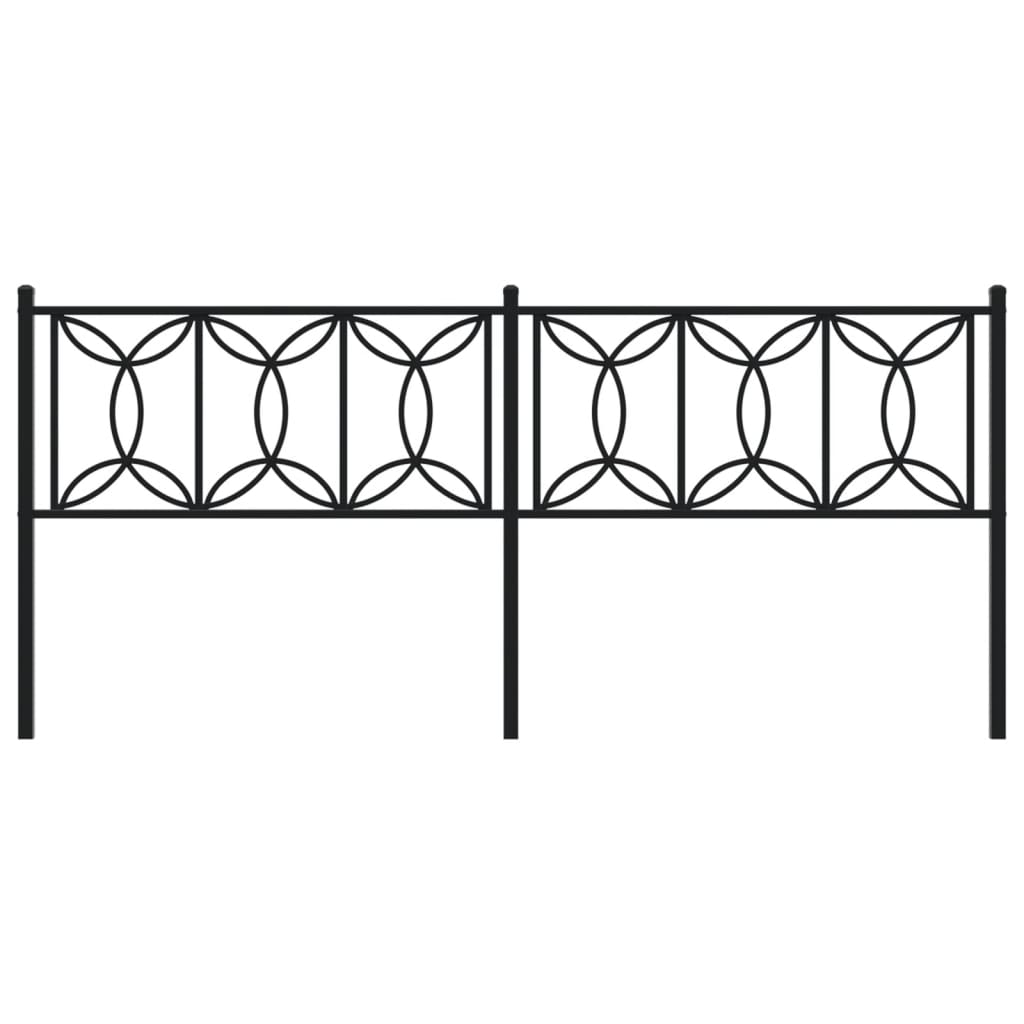 Hoofdbord 193 cm metaal zwart