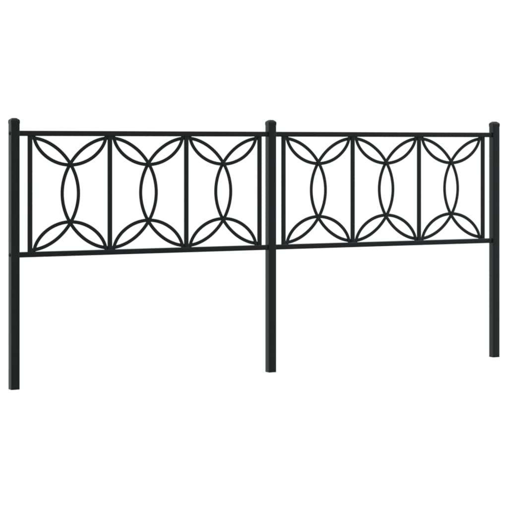 Hoofdbord 200 cm metaal zwart