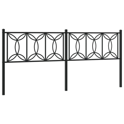 Hoofdbord 200 cm metaal zwart