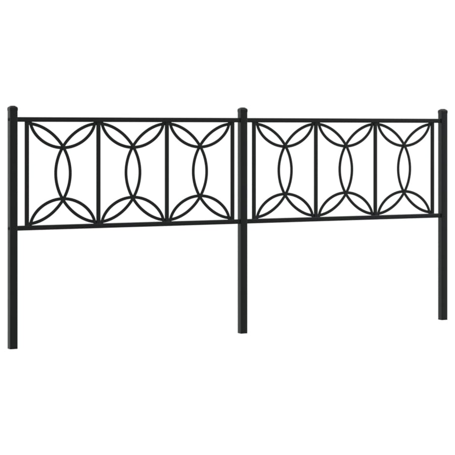 Hoofdbord 200 cm metaal zwart