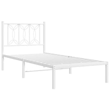 Bedframe met hoofdbord metaal wit 80x200 cm