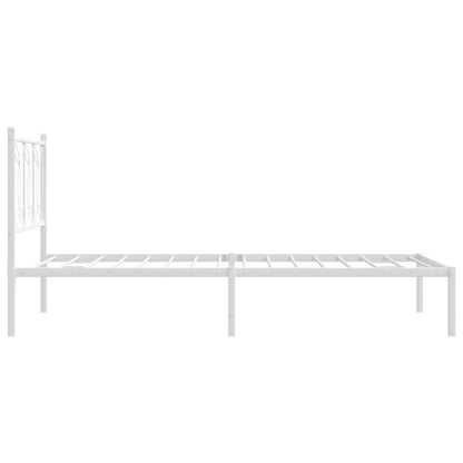 Bedframe Metaal 100 x 200 cm Wit met hoofdbord