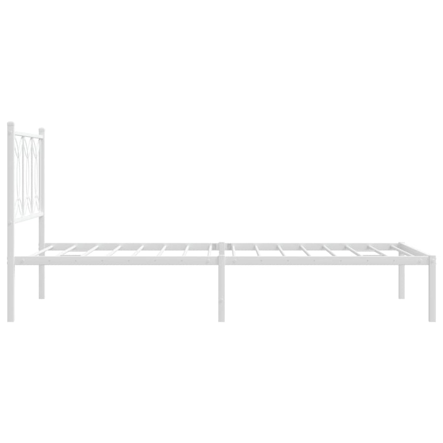 Bedframe Metaal 100 x 200 cm Wit met hoofdbord