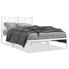 Bedframe 120x190 cm metaal wit met hoofdbord