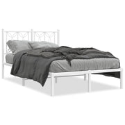 Bedframe 120x190 cm metaal wit met hoofdbord