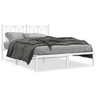 Bedframe metaal wit 135x190 cm met hoofdbord