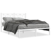 Bedframe metaal wit 135x190 cm met hoofdbord