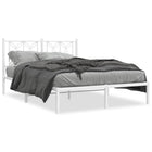 Bedframe metaal wit 140x190 cm met hoofdbord