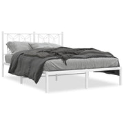 Bedframe metaal wit 140x190 cm met hoofdbord