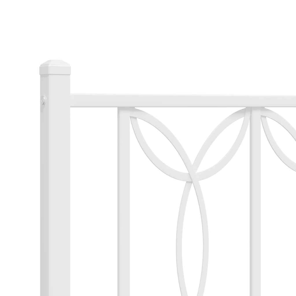 Bedframe met hoofdbord metaal wit 150x200 cm